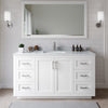 Custom image for White with Brushed Nickel Trim / White Carrara Marble / 58