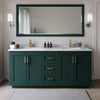 Custom image for Green with Brushed Gold Trim / White Carrara Marble / No Mirror