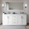 Custom image for White with Brushed Gold Trim / White Carrara Marble / 70