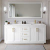 Custom image for White with Brushed Gold Trim / White Cultured Marble / No Mirror