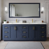 Custom image for Dark Blue with Brushed Gold Trim / White Quartz / No Mirror