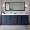 Custom image for Dark Blue with Brushed Nickel Trim / White Cultured Marble / 70