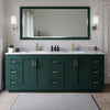 Custom image for Green with Brushed Gold Trim / White Carrara Marble / No Mirror