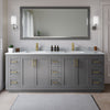 Custom image for Dark Gray with Brushed Gold Trim / White Carrara Marble / No Mirror
