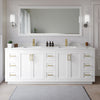 Custom image for White with Brushed Gold Trim / Carrara Cultured Marble / No Mirror