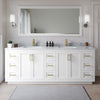 Custom image for White with Brushed Gold Trim / White Carrara Marble / 70