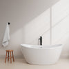 Custom image for White with Shiny White Trim and Matte Black Faucet / 60