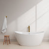 Custom image for White with Shiny White Trim and Brushed Gold Faucet / 60