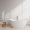 Custom image for White with Shiny White Trim and Polished Chrome Faucet / 60
