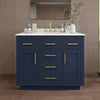Custom image for Dark Blue with Brushed Gold Trim / Giotto Quartz / No Mirror