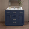 Custom image for Dark Blue with Brushed Nickel Trim / White Cultured Marble / No Mirror
