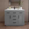 Custom image for Dark Gray with Matte Black Trim / White Cultured Marble / No Mirror