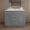 Custom image for Dark Gray with Brushed Gold Trim / White Cultured Marble / No Mirror