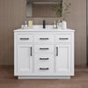Custom image for White with Matte Black Trim / Carrara Cultured Marble / No Mirror