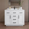 Custom image for White with Matte Black Trim / White Cultured Marble / No Mirror
