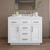 Custom image for White with Brushed Nickel Trim / Giotto Quartz / No Mirror