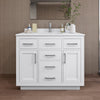 Custom image for White with Brushed Nickel Trim / White Cultured Marble / No Mirror