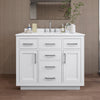 Custom image for White with Brushed Nickel Trim / White Quartz / No Mirror