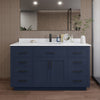 Custom image for Dark Blue with Matte Black Trim / Carrara Cultured Marble / No Mirror