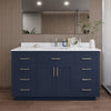 Custom image for Dark Blue with Brushed Nickel Trim / Carrara Cultured Marble / No Mirror