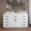 Custom image for White with Matte Black Trim / White Cultured Marble / No Mirror