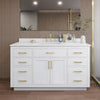 Custom image for White with Brushed Gold Trim / White Quartz / No Mirror