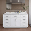 Custom image for White with Brushed Nickel Trim / White Cultured Marble / No Mirror