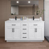 Custom image for White with Matte Black Trim / Carrara Cultured Marble / No Mirror