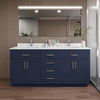 Custom image for Dark Blue with Brushed Nickel Trim / White Quartz / No Mirror