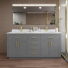 Custom image for Dark Gray with Brushed Gold Trim / Carrara Cultured Marble / No Mirror