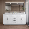 Custom image for White with Matte Black Trim / White Cultured Marble / No Mirror