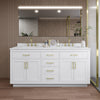 Custom image for White with Brushed Gold Trim / Giotto Quartz / No Mirror