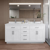 Custom image for White with Brushed Nickel Trim / White Cultured Marble / No Mirror