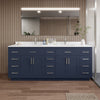 Custom image for Dark Blue with Brushed Nickel Trim / White Quartz / No Mirror