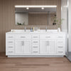 Custom image for White with Brushed Nickel Trim / White Quartz / No Mirror