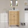 Custom image for Tanned Oak with Matte Black Trim / Giotto Quartz / No Mirror