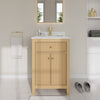 Custom image for Tanned Oak with Brushed Gold Trim / Giotto Quartz / No Mirror