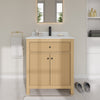 Custom image for Tanned Oak with Matte Black Trim / Giotto Quartz / No Mirror