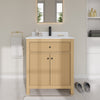 Custom image for Tanned Oak with Matte Black Trim / White Cultured Marble / No Mirror