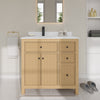 Custom image for Tanned Oak with Matte Black Trim / Carrara Cultured Marble / No Mirror