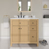 Custom image for Tanned Oak with Matte Black Trim / White Cultured Marble / No Mirror