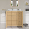 Custom image for Tanned Oak with Brushed Nickel Trim / Carrara Cultured Marble / No Mirror