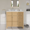 Custom image for Tanned Oak with Brushed Nickel Trim / Carrara Cultured Marble / No Mirror