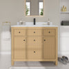 Custom image for Tanned Oak with Matte Black Trim / White Cultured Marble / No Mirror