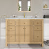 Custom image for Tanned Oak with Brushed Gold Trim / Giotto Quartz / No Mirror