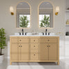 Custom image for Tanned Oak with Matte Black Trim / White Quartz / No Mirror