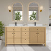 Custom image for Tanned Oak with Matte Black Trim / Carrara Cultured Marble / No Mirror