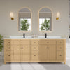 Custom image for Tanned Oak with Matte Black Trim / Carrara Cultured Marble / No Mirror