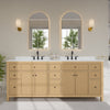 Custom image for Tanned Oak with Matte Black Trim / Carrara Cultured Marble / No Mirror