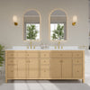 Custom image for Tanned Oak with Brushed Gold Trim / Carrara Cultured Marble / No Mirror